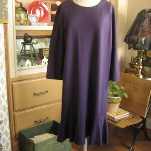 J. Jill   Ponte Stretch Sheath Dress Purple Medium 3/4 Sleeves NEW w/ TAGS